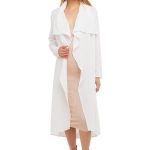 Akira White Lightweight Trench Coat/Duster